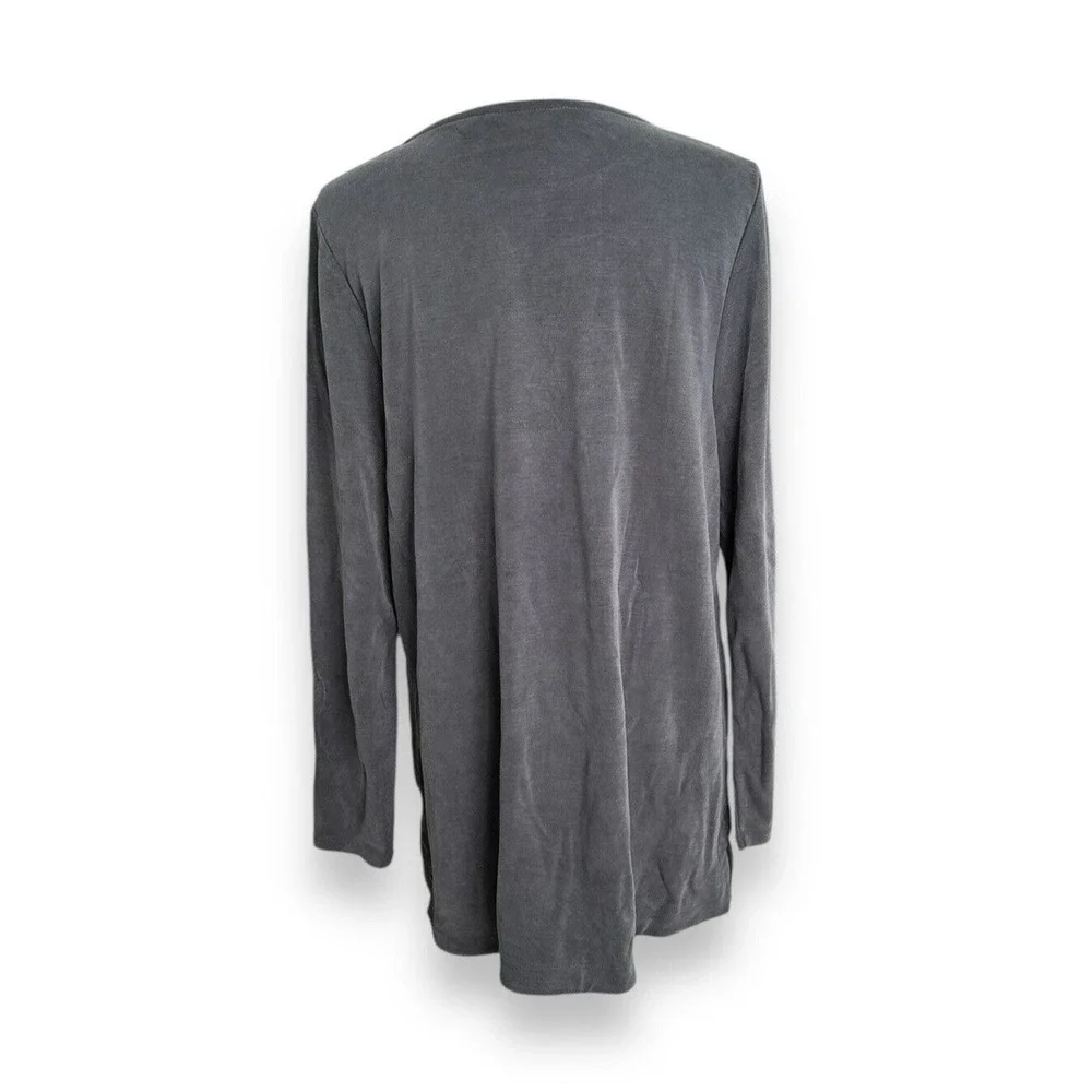 Soft Surroundings Scoop Neck Long Sleeve Dark Gray Modal Blend Tunic Top Large - Picture 2 of 4